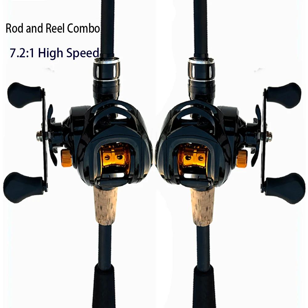 Telescopic Fishing Rod Combo Baitcasting Reel Rod Set Fishing Reel 8KG Max Drag 12-speed Magnetic Brake Saltwater fo